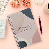 ピンク色のネイビーモダンル抽象芸術形状ニュートラル プランナー手帳