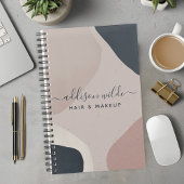 ピンク色のネイビーモダンル抽象芸術形状ニュートラル プランナー手帳