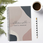 ピンク色のネイビーモダンル抽象芸術形状ニュートラル プランナー手帳