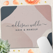 ピンク色のネイビーモダンル抽象芸術形状ニュートラル マウスパッド