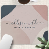 ピンク色のネイビーモダンル抽象芸術形状ニュートラル マウスパッド