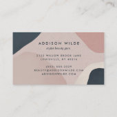 ピンク色のネイビーモダンル抽象芸術形状ニュートラル 名刺 (裏面)