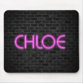 ピンク色のネオンで輝く マウスパッド (正面)