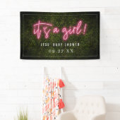 ピンク色のネオンボクウッドの赤ちゃんシャワーだ 横断幕 (インサイチュ)