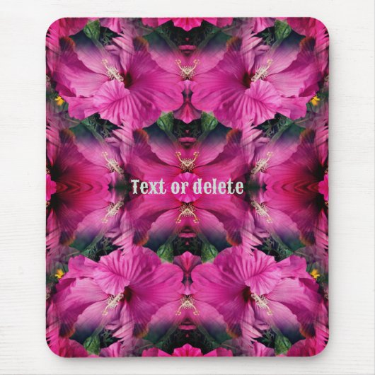 ピンク色のハイビスカスの花が増パーソナライズされた加 マウスパッド (正面)
