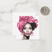 ピンク色のハイライトを持つアフリカ系アメリカ人の女性 ノートカード (正面/裏面インサイチュ)