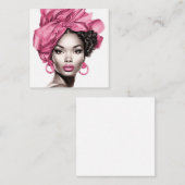 ピンク色のハイライトを持つアフリカ系アメリカ人の女性 ノートカード (正面/裏面)
