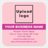 ピンク色のハイライトを持つビジネスブランド スクエアシール (正面)