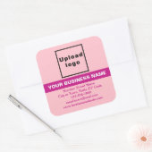 ピンク色のハイライトを持つビジネスブランド スクエアシール (封筒)
