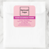 ピンク色のハイライトを持つビジネスブランド スクエアシール (バッグ)