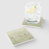 ピンク色のハナミズキの花々のクローズアップ | WA,シーベック ストーンコースター (横)