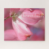 ピンク色のハナミズキの花 ジグソーパズル (横)