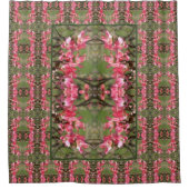 ピンク色のハナミズキ絵画の花の抽象芸術 シャワーカーテン (正面)