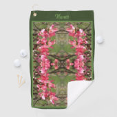ピンク色のハナミズキ絵画の花パーソナライズされた咲き ゴルフタオル (インサイチュ)