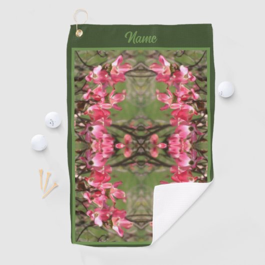 ピンク色のハナミズキ絵画の花パーソナライズされた咲き ゴルフタオル (インサイチュ)