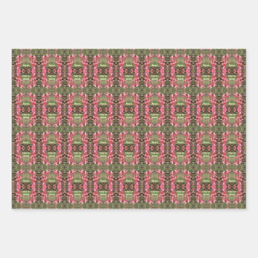 ピンク色のハナミズキ絵画の花パーソナライズされた咲き ラッピングペーパーシート (正面)