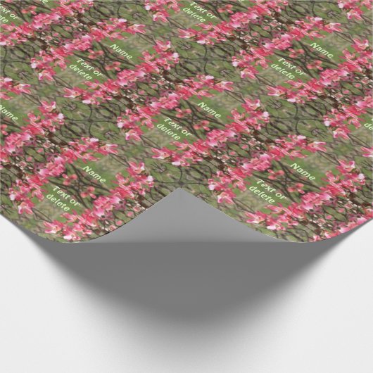 ピンク色のハナミズキ絵画の花パーソナライズされた咲き ラッピングペーパー (角)