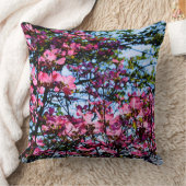 ピンク色のハナミズキ クッション (ブランケット)