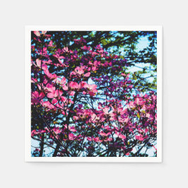 ピンク色のハナミズキ スタンダードカクテルナプキン