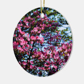 ピンク色のハナミズキ セラミックオーナメント (左)