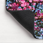 ピンク色のハナミズキ マウスパッド (コーナー)