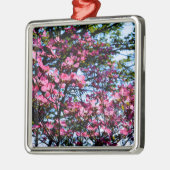 ピンク色のハナミズキ メタルオーナメント (左)