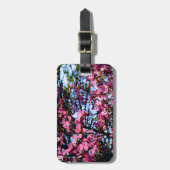 ピンク色のハナミズキ ラゲッジタグ (正面縦)