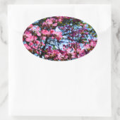 ピンク色のハナミズキ 楕円形シール (バッグ)