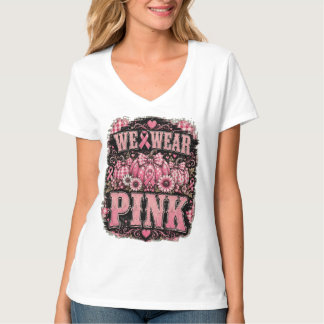 ピンク色のハロウィンのカボチャTシャツを着て乳がん啓発活動を Tシャツ