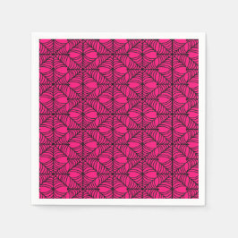 ピンク色のハロウィーンスパイダーウェブ スタンダードカクテルナプキン