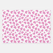 ピンク色のハートかわいいバレンタインデー ラッピングペーパーシート (正面2)