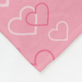 ピンク色のハートでイタリアンのFawnとWhite Greyhound フリースブランケット (角)