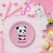 ピンク色のハートパーソナライズされた名メル ペーパープレート (パーティー)