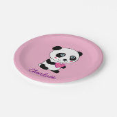 ピンク色のハートパーソナライズされた名メル ペーパープレート (アングル)