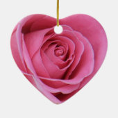 ピンク色のハート型のクリスマス装飾 セラミックオーナメント (裏面)