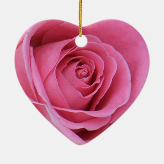 ピンク色のハート型のクリスマス装飾 セラミックオーナメント (裏面)