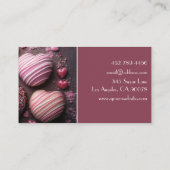 ピンク色のハート型チョコレート 名刺 (裏面)