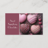 ピンク色のハート型チョコレート 名刺 (正面)