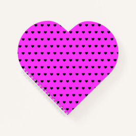 ピンク色のハート形のノートに多くの小さな黒 ノートブック