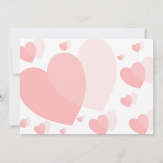 ピンク色のハート結婚デザイン セーブザデート (裏面)