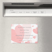 ピンク色のハート結婚デザイン マグネット (インサイチュ (食洗機))