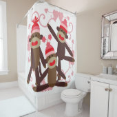 ピンク色のハート シャワーカーテン (インサイチュ)