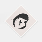 ピンク色のハート スタンダードランチョンナプキン (角)