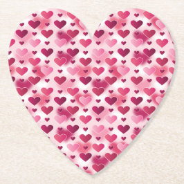 ピンク色のハート ペーパーコースター