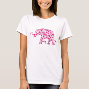 ピンク色のハート Tシャツ