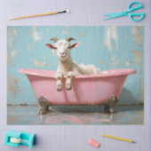 ピンク色のバスタブでヤギを切り離す 薄葉紙 (クラフト)