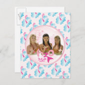 ピンク色のバブルのグループ ポストカード (正面/裏面)