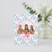 ピンク色のバブルのグループ ポストカード (スタンド正面)