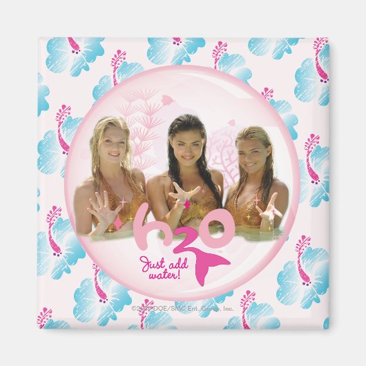 ピンク色のバブルのグループ マグネット (正面)