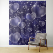 ピンク色のバブルハートガーリーかわいい90の背景 タペストリー (インサイチュ)